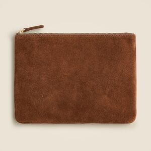 J. Crew Berkeley Zipper Pouch in Leather and Suede NWOT